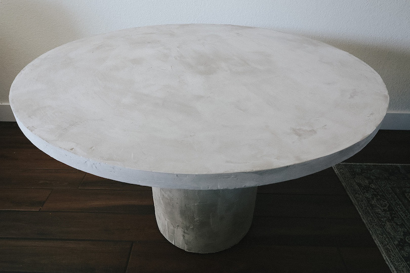 unsealed diy concrete table
